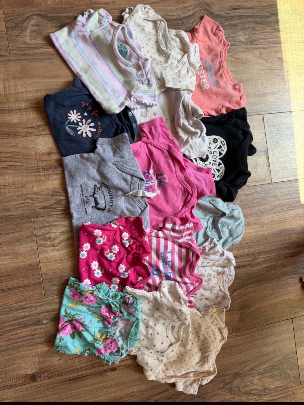 Mixed 6 month Baby Girl Onesie Lot -